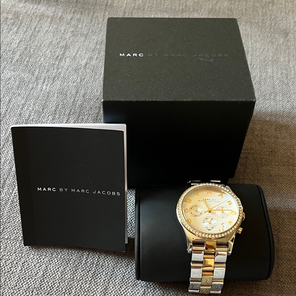 Marc by Marc Jacobs Two-Tone Gold and Silver Crystal Bezel Watch MBM3197 - Picture 2 of 5